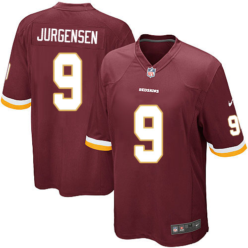 Men's Game Sonny Jurgensen Nike Jersey Burgundy Red Home - #9 NFL Washington Redskins